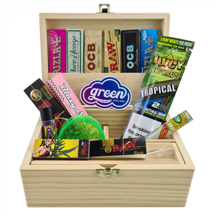 Wooden Stash Box Bundle, Rolling Tray, Jar, Rolling Kit, Rolling