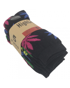 HighLife Weed Socks - Black - 5 Pack
