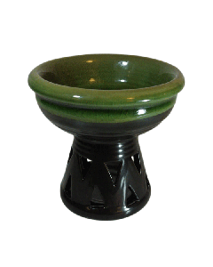 Large Ceramic Oil Burner - Black & Green