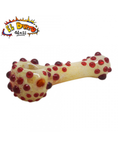 El Barto Glass - Spoon Pipe - Red And Gold